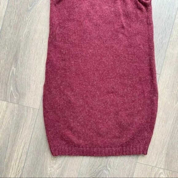 One Teaspoon Turtleneck Knit Sweater Dress Roll neck Buckle detail Burgundy XXS - Picture 10 of 15